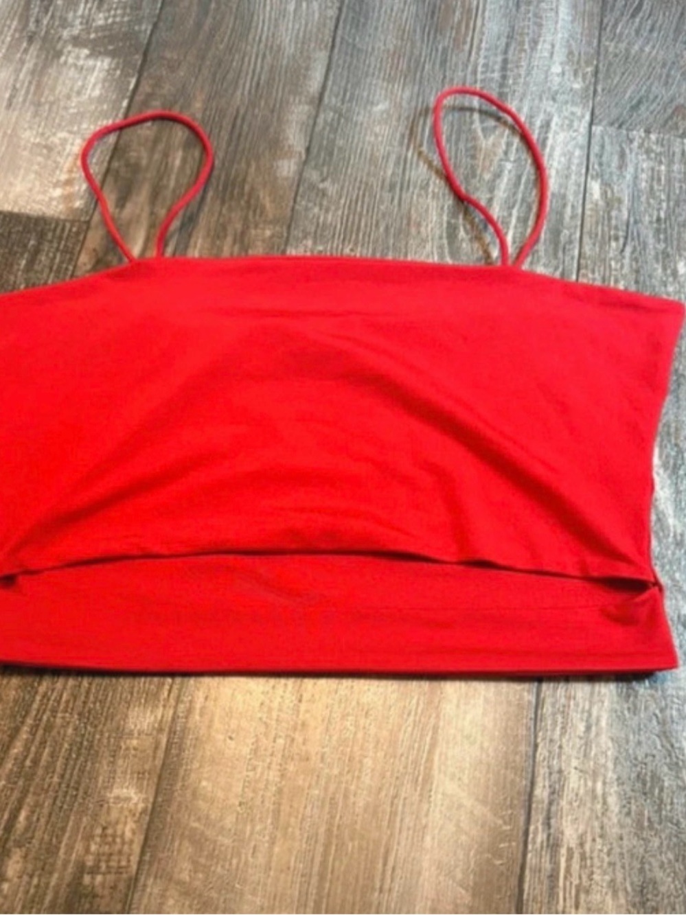 SHEIN Red Spaghetti Strap Crop Top
